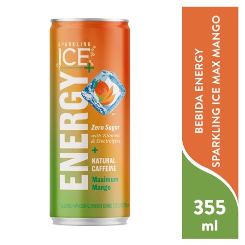 Bebida Energy sparkling ice maximum mango - 355 ml