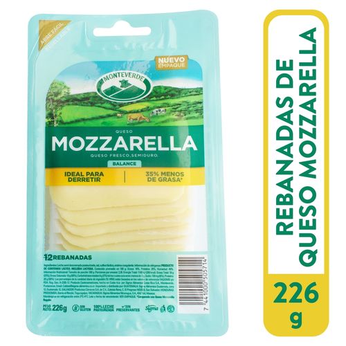 Queso Mozarella Rebanado Mv 226 Gr