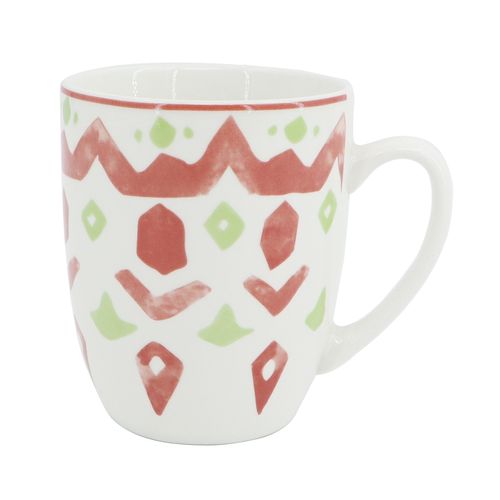 Taza Haus De Porcelana Diseño Rojo 12oz