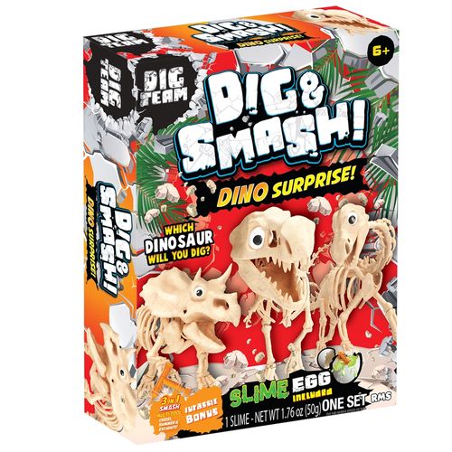 Juego Cava y Aplasta Dino Sorpresa Rojo