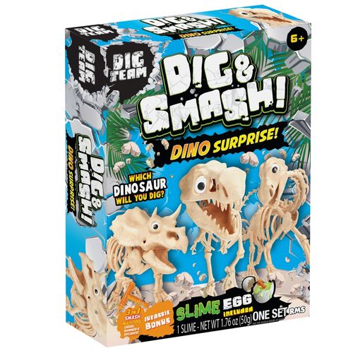 Juego Cava y Aplasta Dino Sorpresa Azul
