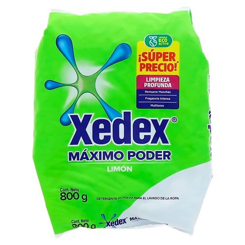 Detergente en Polvo Xedex Máximo Poder Aroma Limón - 800 g