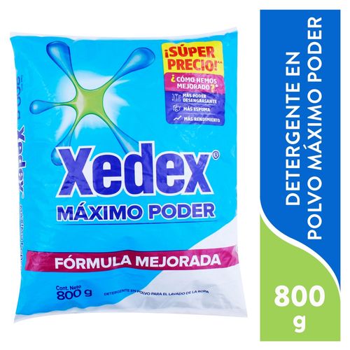 Detergente en Polvo Xedex Con Máximo Poder - 800 g