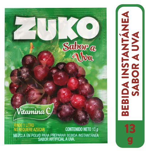 Bebida en polvo Zuko sabor uva - 13 g