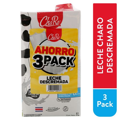 Leche Charo Descremada 3pack 3000ml