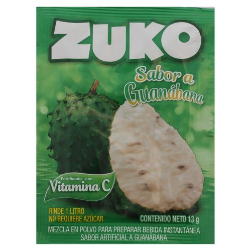 Polvo para bebida Zuko guanabana -13 g