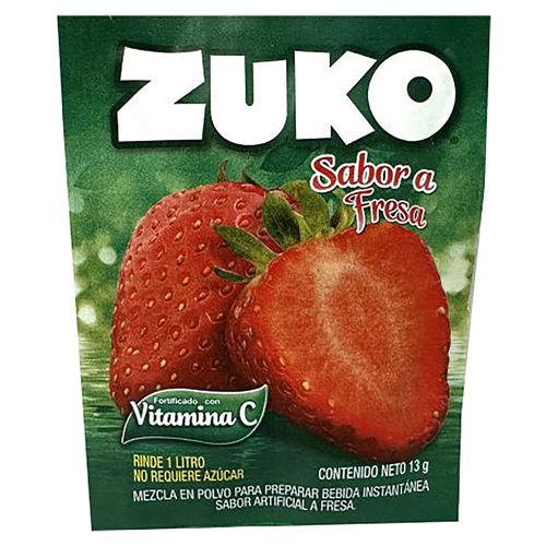 Bebida Zuko en Polvo Sabor Fresa - 13 g