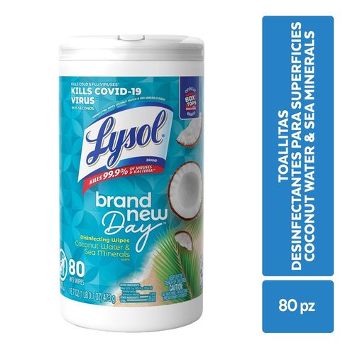 Toalla Lysol Desinfectante Coconut - 80 uds