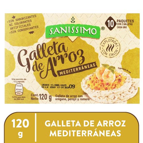 Galleta de arroz Saníssimo mediterraneas 10 pack - 120 g