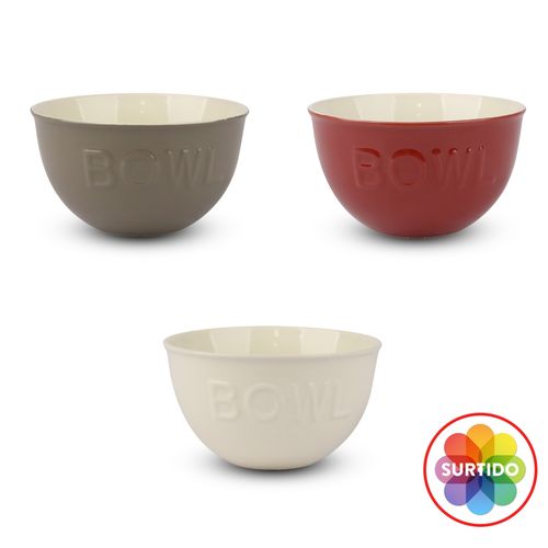 Bowl Home Trends, cerámica -3 pzas