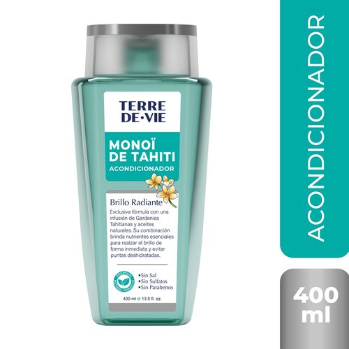 Acondicionador Monoï de Tahiti Terre De Vie Brillo Radiante Formulaciones Sofisticadas- 400 ml