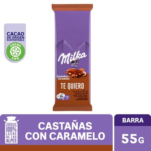 Chocolate Milka relleno con Castañas con Caramelo -55 g