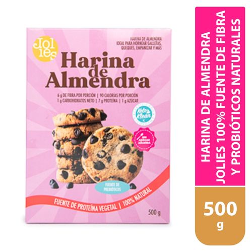 Harina de Almendra Jolies 100% Fuente de fibra y probióticos naturales - 500 g