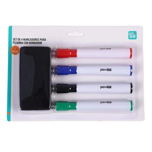 Marcadores Pen Gear para pizarrón con borrador - 5 pzas