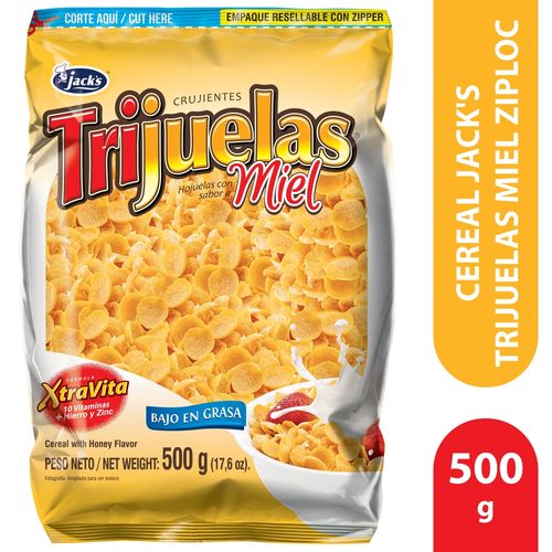 Cereal Jack's Trijuelas Miel Ziploc -500Gr