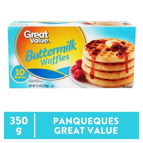 Waffle Great Value Congelado Con Mantequilla - 350g