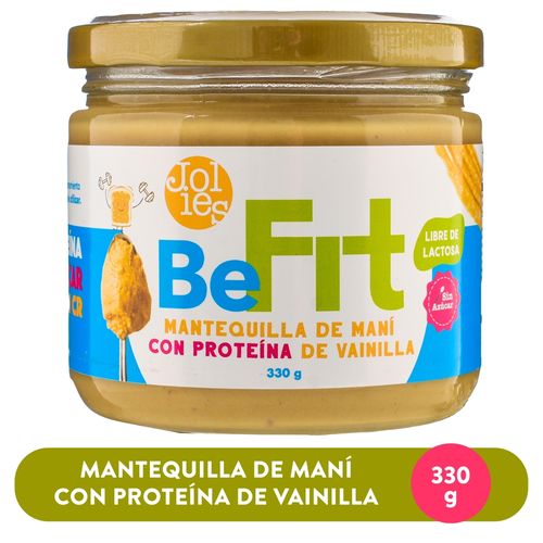 Mantequilla Jolies BeFit de maní 100% Con proteína - 330 g