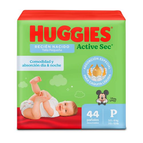 Pañales Huggies Active Sec Etapa 1/P  Más Comodida y Absorción - 44 uds