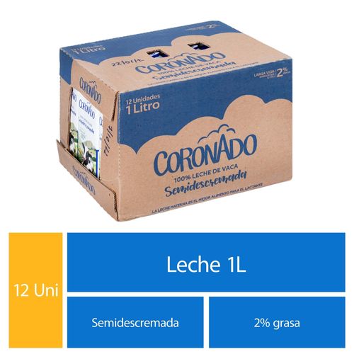 Leche Coronado líquido semidescremada 12 pack - 12000 ml