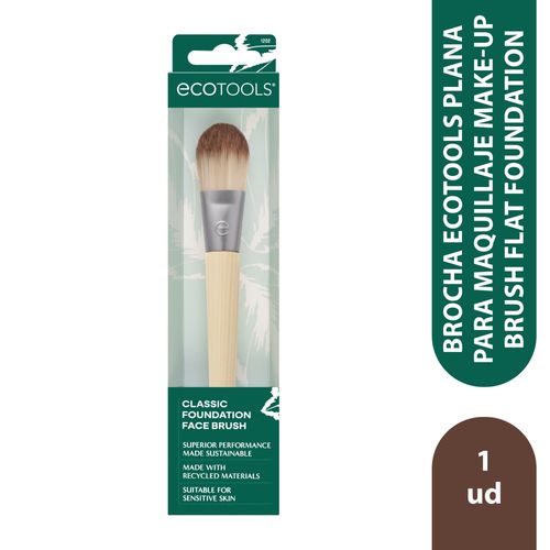 Brocha EcoTools plana para maquillaje Make-Up Brush Flat Foundation