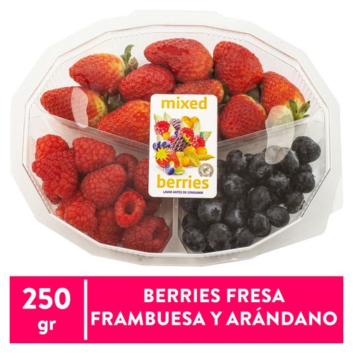 Mix berries fresa frambuesa y arándanos - 250 g