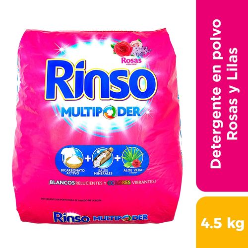 Detergente en polvo Rinso multipoder rosas y lilas - 4500 g