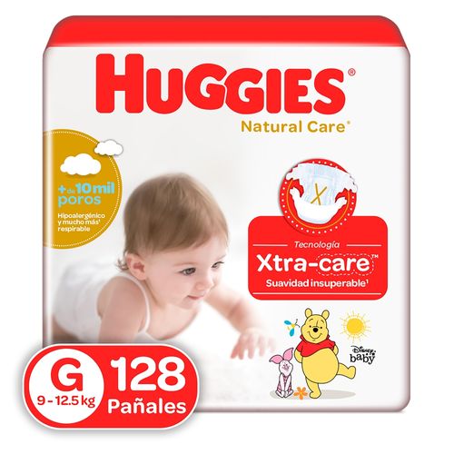 Pañales Huggies Natural Care Etapa 3/G Suavidad Insuperable- 128 uds