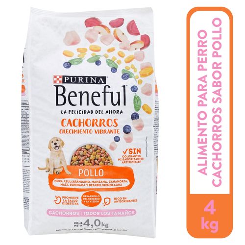 Alimento Perro Cachorro Purina Beneful Crecimiento Vibrante Pollo, Todos Los Tamaños 4kg