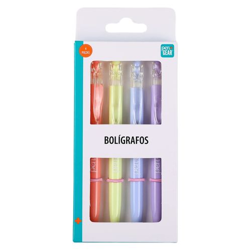 Bolígrafo Pen Gear tinta negra -4 pzas