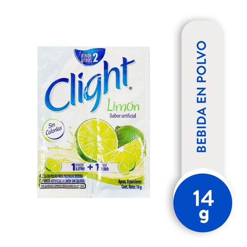 Bebida En Polvo Clight Sin Calorías Sabor Limón Sobre - 14g