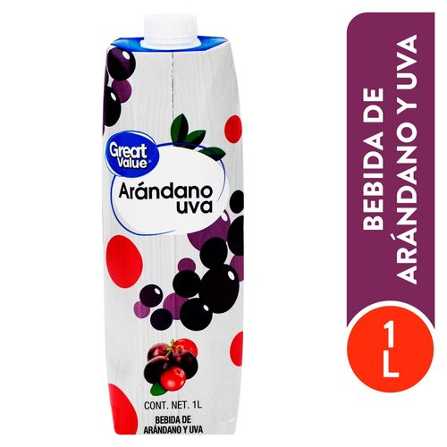 Bebida Great Value arándanos y uva - 1 L