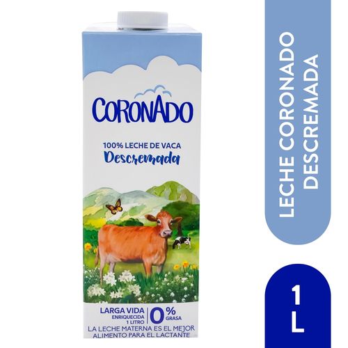 Leche Coronado 100% de vaca descremada - 1 L