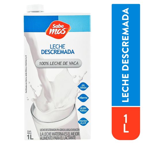 Leche Sabemas, UHT Descremada -1L