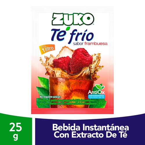 Bebida En Polvo Instantánea Marca Zuko Té Frío Sabor Frambuesa - 25g