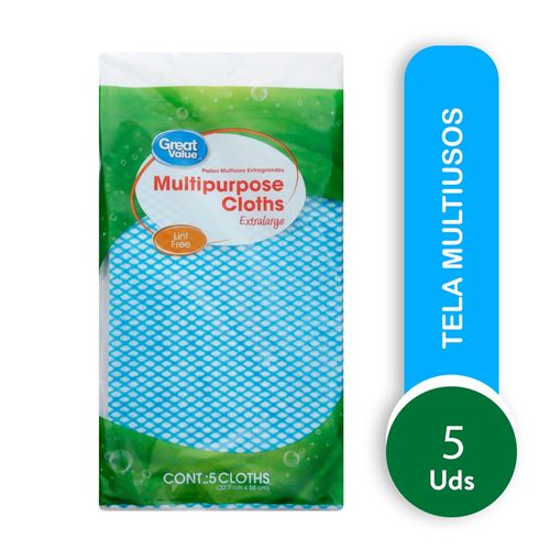 Paños De Tela Great Value Multiusos XG - 5 Und