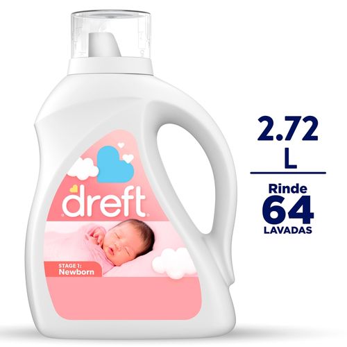 Detergente Líquido Dreft Newborn, Hipoalergénico Para Ropa De Bebé - 2,72Lt