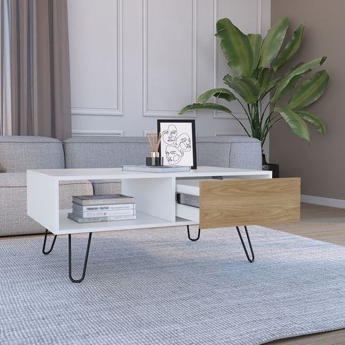 Mesa centro de sala Tori color blanco MBF 10295