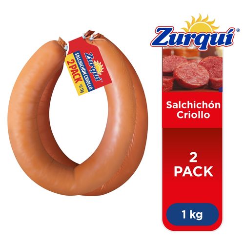 Salchichón Zurquí criollo 2 pack -1 kg