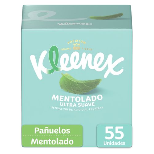 Pañuelos Faciales Kleenex Antigripal Mentol -55 uds