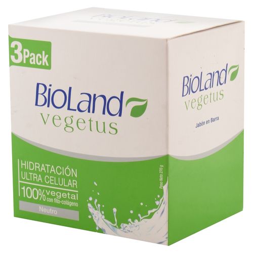 Jabón Bioland vegetus neutro 3 pack - 270 g