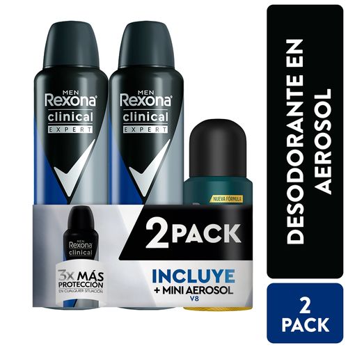 Desordorante Rexona Aerosol Clinical Mas Aerosol 3 Pack - 130 g