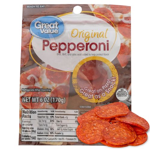 Pepperoni Great Value original en rodajas - 170 g