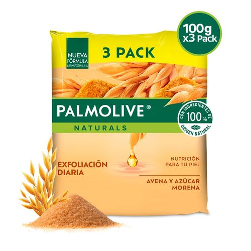 Jabón de baño Palmolive avena y azúcar morena 3 pack - 300 g