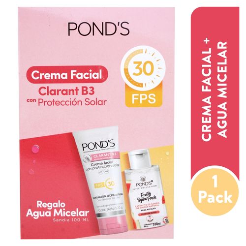 Crema Pond's Clarant Más Agua Micelar Pack -200 ml