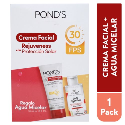 Crema Pond's Rejuvenes Más Agua Micelar Pack -200 ml