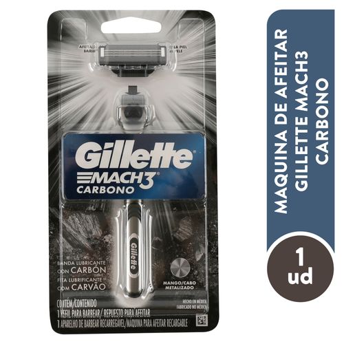 Rasuradora Gillette Mach3 Carbono con Carbón Activado y 3 Hojas, 1 Ud