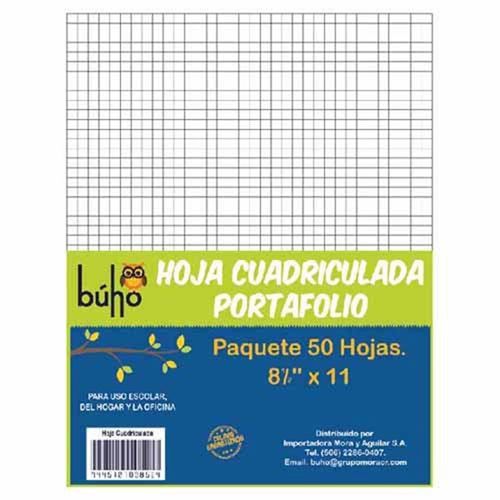 Hojas Buho Port Cuadriculada 50 Hojas