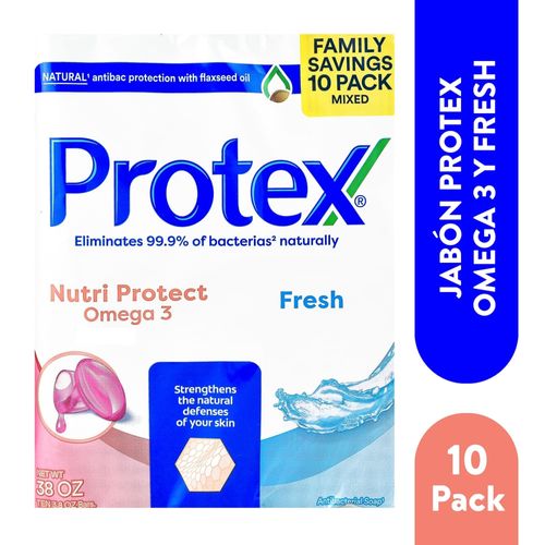 Jabón Protex Mixto Omega 3 Y Fresh 10 Pack - 1100 g