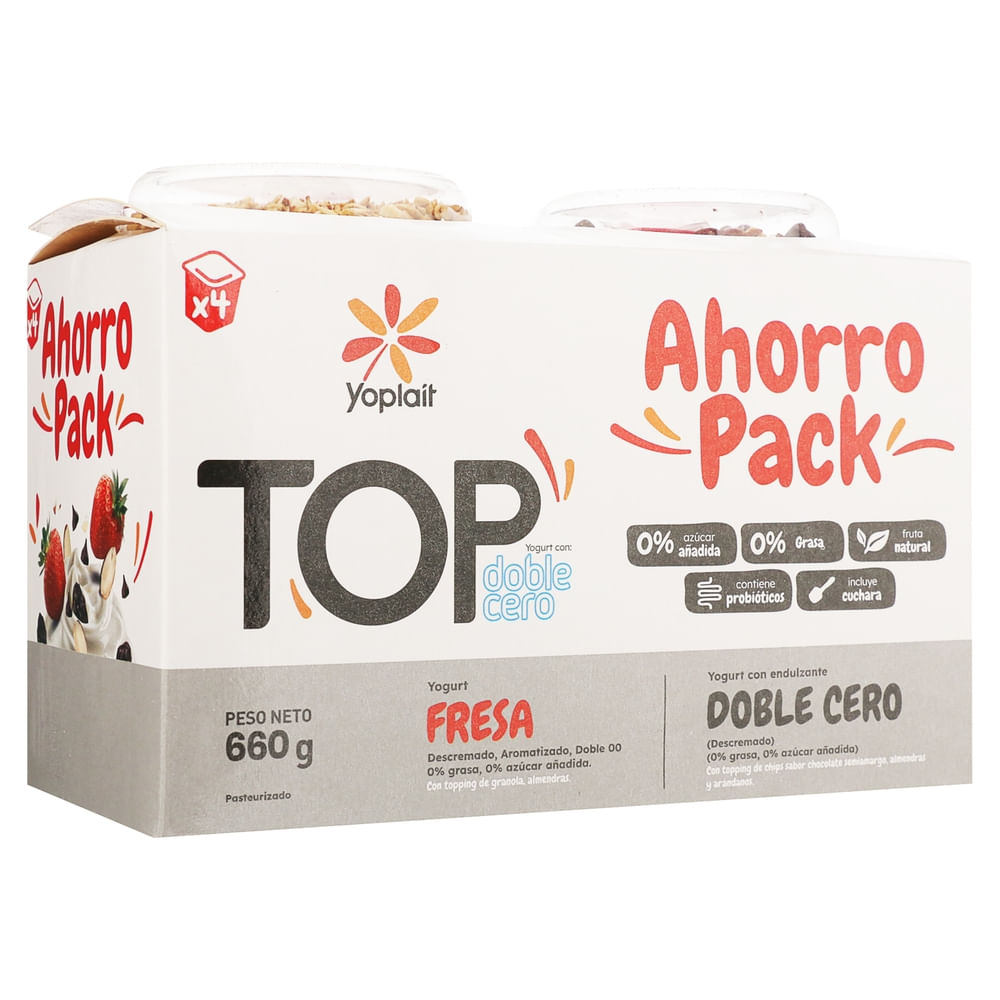 Comprar Yogurt Yoplait doble cero con topping 4 Pack - 660 g