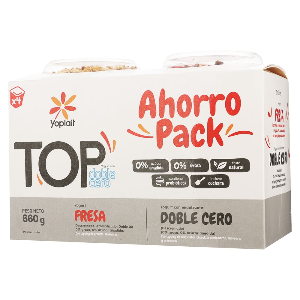 Comprar Yogurt Yoplait doble cero con topping 4 Pack - 660 g